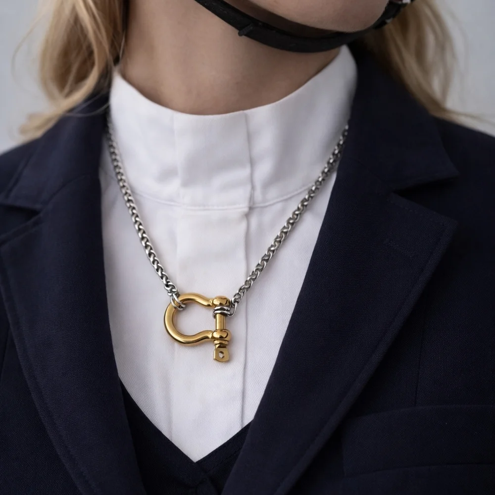 Equestrian Shackle Necklace Gold Silver Chain 🐎 - Picture 7 of 7